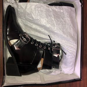 NastyGal Stylish Combat Booties With Buckles